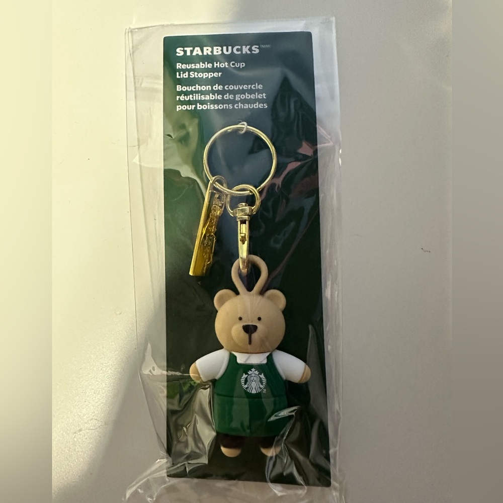 Starbucks Bear Keychain with Green Outfit